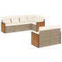 Set aus 7-teiligen Gartensofas und Kissen, synthetisches Rattan, beige von , Gartensets - Ref: Foro24-3227822, Preis: 645,37 ...