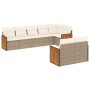 Set Gartensofas mit beigen Kissen 8 Stück PE Rattan von , Gartensets - Ref: Foro24-3227829, Preis: 661,10 €, Rabatt: %