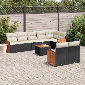 Set aus 8-teiligen Gartensofas und Kissen Kunstrattan schwarz von , Gartensets - Ref: Foro24-3227834, Preis: 603,38 €, Rabatt: %