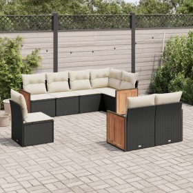 Set aus 8-teiligen Gartensofas und Kissen Kunstrattan schwarz von , Gartensets - Ref: Foro24-3227841, Preis: 575,99 €, Rabatt: %