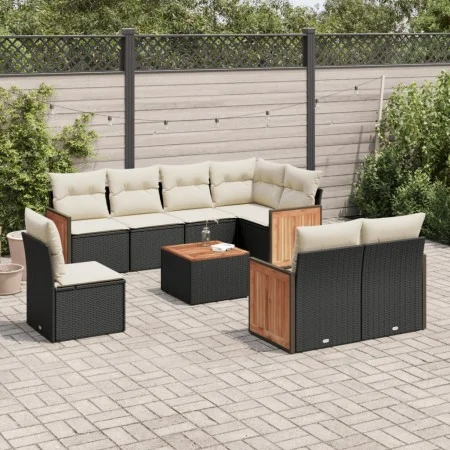 Set aus 8-teiligen Gartensofas und Kissen Kunstrattan schwarz von , Gartensets - Ref: Foro24-3227848, Preis: 603,38 €, Rabatt: %