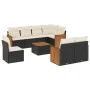 Set aus 8-teiligen Gartensofas und Kissen Kunstrattan schwarz von , Gartensets - Ref: Foro24-3227848, Preis: 603,38 €, Rabatt: %