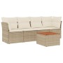 Garden sofa set with 5-piece synthetic rattan beige cushions by , Garden sets - Ref: Foro24-3255806, Price: 328,36 €, Discoun...