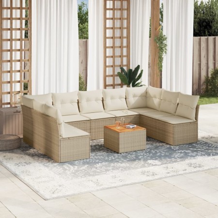 Set Gartensofas mit beigen Kissen 10 Stück synthetisches Rattan von , Gartensets - Ref: Foro24-3256121, Preis: 761,03 €, Raba...