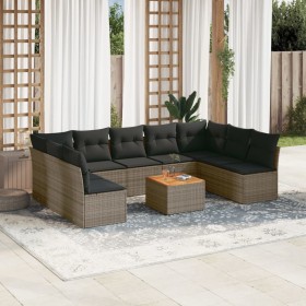 Set de sofás de jardín 10 pzas con cojines ratán sintético gris de , Conjuntos de jardín - Ref: Foro24-3256123, Precio: 584,1...