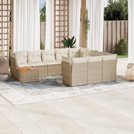 Garden sofa set 11 pieces with beige synthetic rattan cushions by , Garden sets - Ref: Foro24-3256177, Price: 709,99 €, Disco...