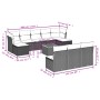 Garden sofa set 11 pieces and black synthetic rattan cushions by , Garden sets - Ref: Foro24-3256196, Price: 589,95 €, Discou...