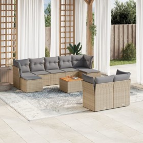 Set Gartensofas mit beigen Kissen 10 Stück synthetisches Rattan von , Gartensets - Ref: Foro24-3256206, Preis: 630,99 €, Raba...