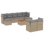 Garden sofa set with beige cushions, 10 pieces, made of synthetic rattan. by , Garden sets - Ref: Foro24-3256206, Price: 630,...