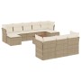 Set von 11-teiligen Gartensofas mit beigen Kissen aus synthetischem Rattan von , Gartensets - Ref: Foro24-3256212, Preis: 848...