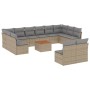 Garden sofa set with beige mixed cushions 13 pieces PE rattan by , Garden sets - Ref: Foro24-3256227, Price: 882,02 €, Discou...