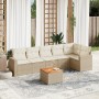 7-piece garden sofa set and beige synthetic rattan cushions by , Garden sets - Ref: Foro24-3256464, Price: 521,50 €, Discount: %