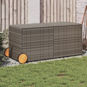 Garden storage box with synthetic gray rattan and wheels 283L by , Outdoor storage boxes - Ref: Foro24-365318, Price: 122,61 ...