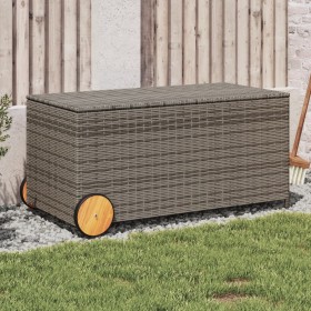 Garten-Aufbewahrungsbox mit Rädern Kunstrattangrau 190L von , Aufbewahrungsboxen für den Außenbereich - Ref: Foro24-365326, P...