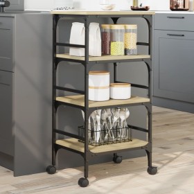 Kitchen cart made of Sonoma oak wood, 45x35x89.5 cm by , Kitchen and dining carts - Ref: Foro24-842327, Price: 61,52 €, Disco...