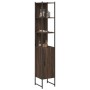 Engineered wood brown oak bathroom cabinet 33x33x185.5 cm by , Dressing tables - Ref: Foro24-842475, Price: 77,38 €, Discount: %