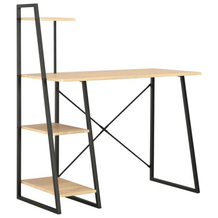 Desk with oak and black shelving 102x50x117 cm by vidaXL, Desks - Ref: Foro24-20284, Price: 90,31 €, Discount: %