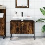 Armario lavabo baño madera ingeniería roble ahumado 80x33x60 cm de , Tocadores - Ref: Foro24-842463, Precio: 64,37 €, Descuen...