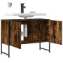 Bathroom vanity cabinet in smoked oak engineered wood, 80x33x60 cm. by , Dressing tables - Ref: Foro24-842463, Price: 64,37 €...