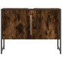 Bathroom vanity cabinet in smoked oak engineered wood, 80x33x60 cm. by , Dressing tables - Ref: Foro24-842463, Price: 64,37 €...