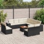 Garden sofa set 12 pieces with black synthetic rattan cushions by , Garden sets - Ref: Foro24-3225503, Price: 702,44 €, Disco...