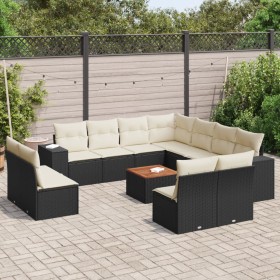 Set Gartensofas 12 Stück Kissen synthetisches Rattan schwarz von , Gartensets - Ref: Foro24-3225503, Preis: 720,87 €, Rabatt: %