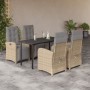 5-teiliges Garten-Esszimmer-Set mit Kissen synthetisches Rattan beige von , Gartensets - Ref: Foro24-3212593, Preis: 836,01 €...