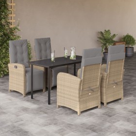 5-teiliges Garten-Esszimmer-Set mit Kissen synthetisches Rattan beige von , Gartensets - Ref: Foro24-3212593, Preis: 836,99 €...