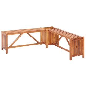 Garden bench with 2 solid acacia planters 117x117x40 cm by vidaXL, garden benches - Ref: Foro24-46345, Price: 88,84 €, Discou...