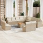 14-teiliges Gartensofa-Set mit beigen synthetischen Rattankissen von , Modulare Sofas für den Außenbereich - Ref: Foro24-3224...