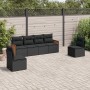 Set aus 6-teiligen Gartensofas und Kissen Kunstrattan schwarz von , Gartensets - Ref: Foro24-3259941, Preis: 387,02 €, Rabatt: %