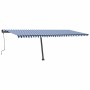 Toldo manual retráctil con luz LED azul y blanco 600x350 cm de , Toldos - Ref: Foro24-3069881, Precio: 762,99 €, Descuento: %