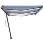 Toldo manual retráctil con luz LED azul y blanco 600x350 cm de , Toldos - Ref: Foro24-3069881, Precio: 762,99 €, Descuento: %