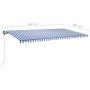 Toldo manual retráctil con luz LED azul y blanco 600x350 cm de , Toldos - Ref: Foro24-3069881, Precio: 762,99 €, Descuento: %