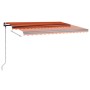 Retractable manual awning with orange and brown LED lights 4x3 m by , Awnings - Ref: Foro24-3070145, Price: 549,05 €, Discoun...