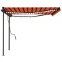 Retractable manual awning with orange and brown LED lights 4x3 m by , Awnings - Ref: Foro24-3070145, Price: 549,05 €, Discoun...