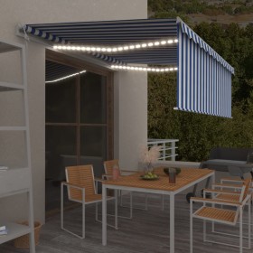 Automatic awning with wind sensor, blue and white LED, 4x3m. by , Awnings - Ref: Foro24-3069311, Price: 676,99 €, Discount: %