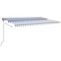 Manual retractable awning with blue and white posts, 6x3 m, with lights. by , Awnings - Ref: Foro24-3070201, Price: 738,26 €,...