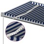 Manual retractable awning with blue and white posts, 6x3 m, with lights. by , Awnings - Ref: Foro24-3070201, Price: 738,26 €,...