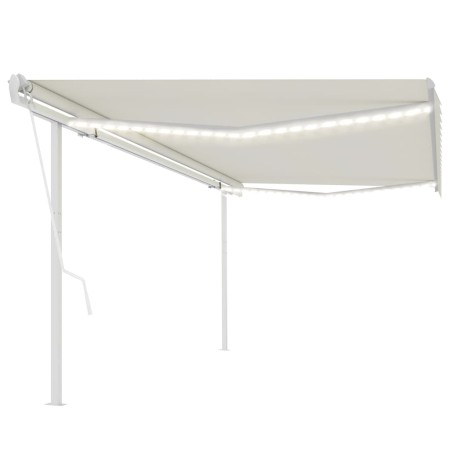 Toldo automático con LED y sensor de viento crema 5x3 m de , Toldos - Ref: Foro24-3069992, Precio: 760,70 €, Descuento: %