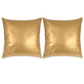 Golden polyurethane cushions 60x60 cm 2 units by , Cushions - Ref: Foro24-132920, Price: 34,99 €, Discount: %