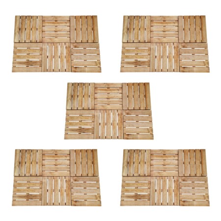 Baldosas de porche 30 unidades madera marrón 50x50 cm de , Suelos y moquetas - Ref: Foro24-276437, Precio: 373,99 €, Descuent...