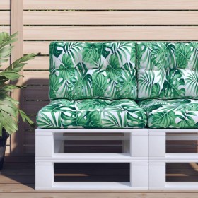 Cushions for pallets, 2 units, leaf print fabric. by , Cushions for chairs and sofas - Ref: Foro24-314510, Price: 34,58 €, Di...