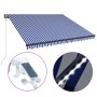 Toldo con LED y sensor de viento azul y blanco 400x300 cm de , Toldos - Ref: Foro24-3051281, Precio: 586,38 €, Descuento: %