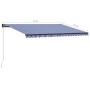 Retractable manual awning in blue and white, 500x300 cm. by , Awnings - Ref: Foro24-3055196, Price: 370,87 €, Discount: %