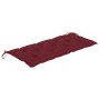 Banco Batavia de teca maciza con cojín rojo vino tinto 120 cm de , Bancos de jardín - Ref: Foro24-3062178, Precio: 210,99 €, ...