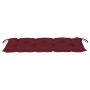 Banco Batavia de teca maciza con cojín rojo vino tinto 120 cm de , Bancos de jardín - Ref: Foro24-3062178, Precio: 210,99 €, ...