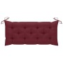 Banco Batavia de teca maciza con cojín rojo vino tinto 120 cm de , Bancos de jardín - Ref: Foro24-3062178, Precio: 210,99 €, ...