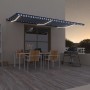 Manual retractable awning with blue and white LED light 600x300 cm by , Awnings - Ref: Foro24-3069161, Price: 587,93 €, Disco...