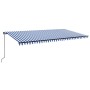 Toldo retráctil manual con luz LED azul y blanco 600x300 cm de , Toldos - Ref: Foro24-3069161, Precio: 608,98 €, Descuento: %